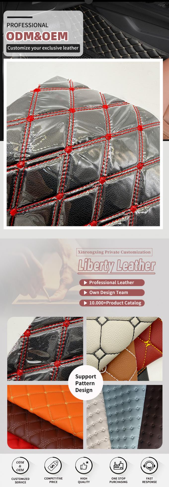 Custom Quilted PVC Leder Autofußmatte 4,6 mm Dicke mit Schaumpolsterung Streckhaft fit Prägte bestickte Autositze Sofas für Taschen 4