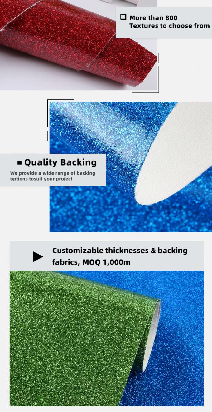 PU-Beschichtet Film Glitter Stoff für Schuhe Bogenkünste Falsches Leder Synthetisches Leder Wasserdichtes Strecken für Sofa Auskleidung Außen 5