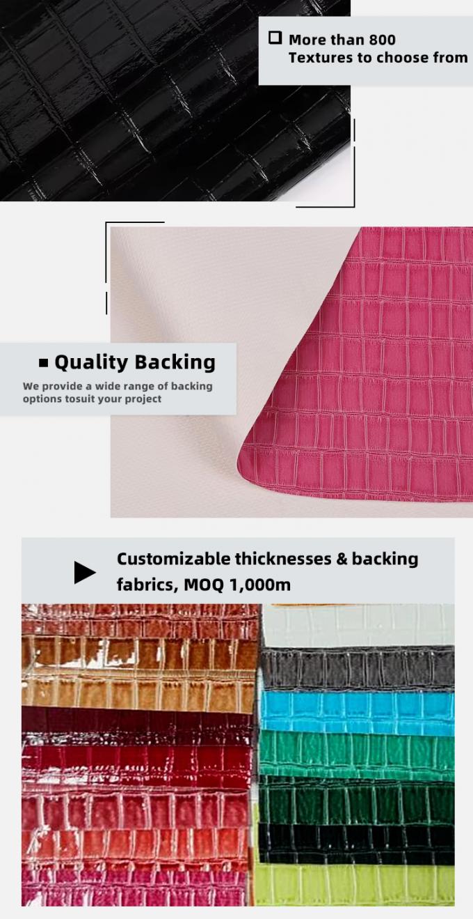 Hochglanz PVC Bambusmuster Maserung Kunstleder Dekor Schuhe Taschen Box Kunstleder Stoff 5