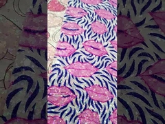 Druckfarbene rosa Valentinstag Liebeskuss Gretel PU Leder Imitation Baumwolle Samt Boden Stoff